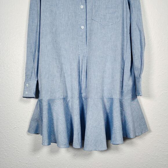 Tuckernuck Chambray Callahan Shirt Dress New Pockets Classic Trendy Mini Size XS - Picture 3 of 8